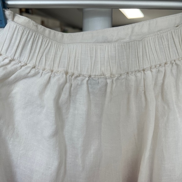 Rachel Zoe Women’s White Pink & Tan Striped 100% Linen Button Front Skirt Size S - Picture 12 of 12